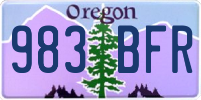 OR license plate 983BFR