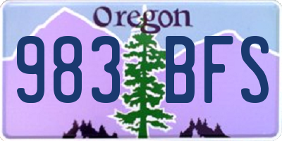 OR license plate 983BFS