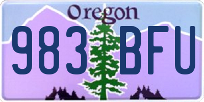 OR license plate 983BFU