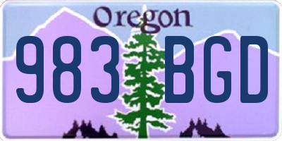 OR license plate 983BGD