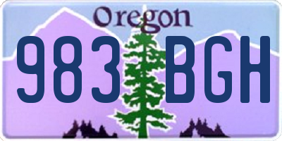 OR license plate 983BGH
