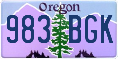 OR license plate 983BGK