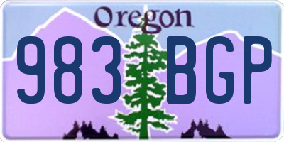 OR license plate 983BGP