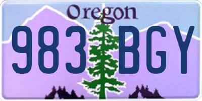OR license plate 983BGY