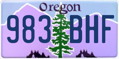 OR license plate 983BHF