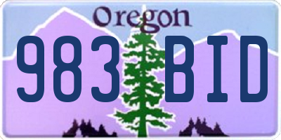 OR license plate 983BID