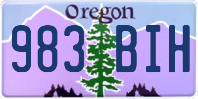 OR license plate 983BIH