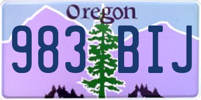 OR license plate 983BIJ