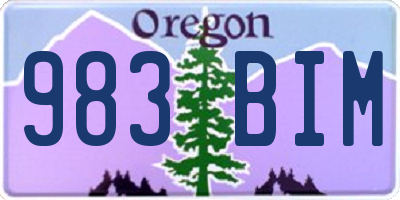 OR license plate 983BIM