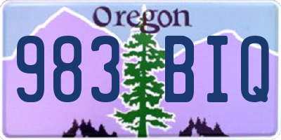 OR license plate 983BIQ