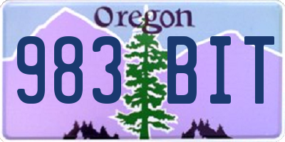 OR license plate 983BIT