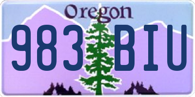 OR license plate 983BIU