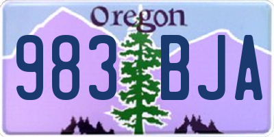 OR license plate 983BJA