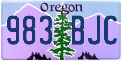 OR license plate 983BJC