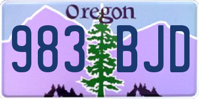 OR license plate 983BJD