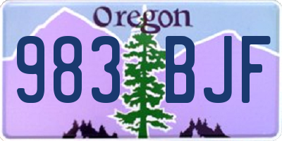 OR license plate 983BJF