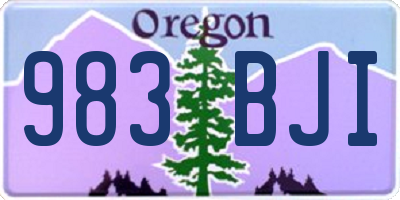 OR license plate 983BJI