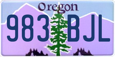 OR license plate 983BJL