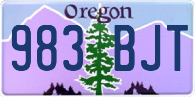 OR license plate 983BJT