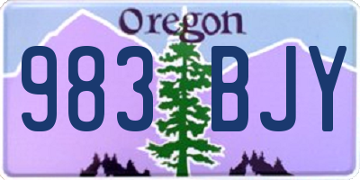 OR license plate 983BJY