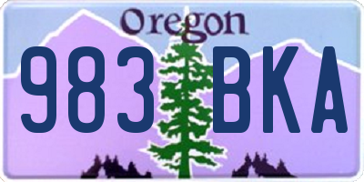 OR license plate 983BKA