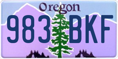OR license plate 983BKF