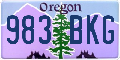 OR license plate 983BKG