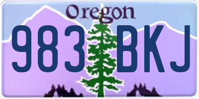 OR license plate 983BKJ
