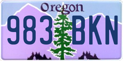 OR license plate 983BKN