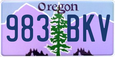 OR license plate 983BKV