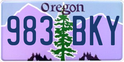 OR license plate 983BKY