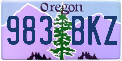 OR license plate 983BKZ
