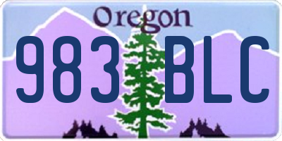 OR license plate 983BLC