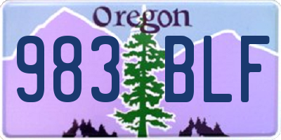 OR license plate 983BLF