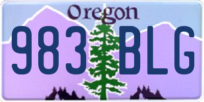 OR license plate 983BLG