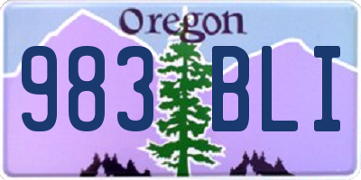 OR license plate 983BLI