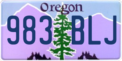 OR license plate 983BLJ