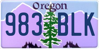 OR license plate 983BLK