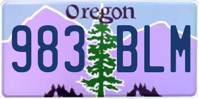 OR license plate 983BLM