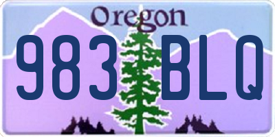 OR license plate 983BLQ