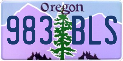 OR license plate 983BLS