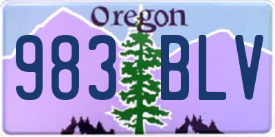 OR license plate 983BLV