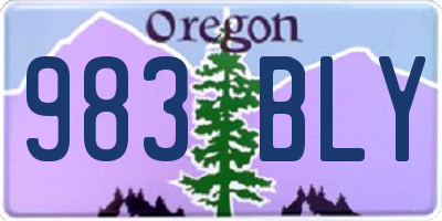 OR license plate 983BLY