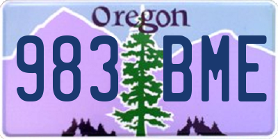 OR license plate 983BME