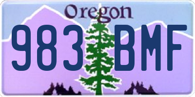 OR license plate 983BMF