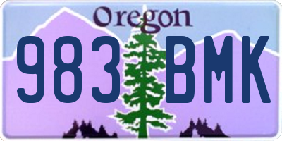 OR license plate 983BMK
