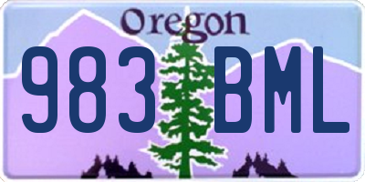 OR license plate 983BML
