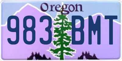OR license plate 983BMT