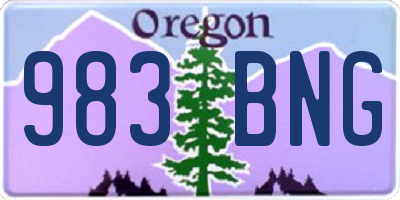 OR license plate 983BNG