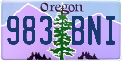 OR license plate 983BNI
